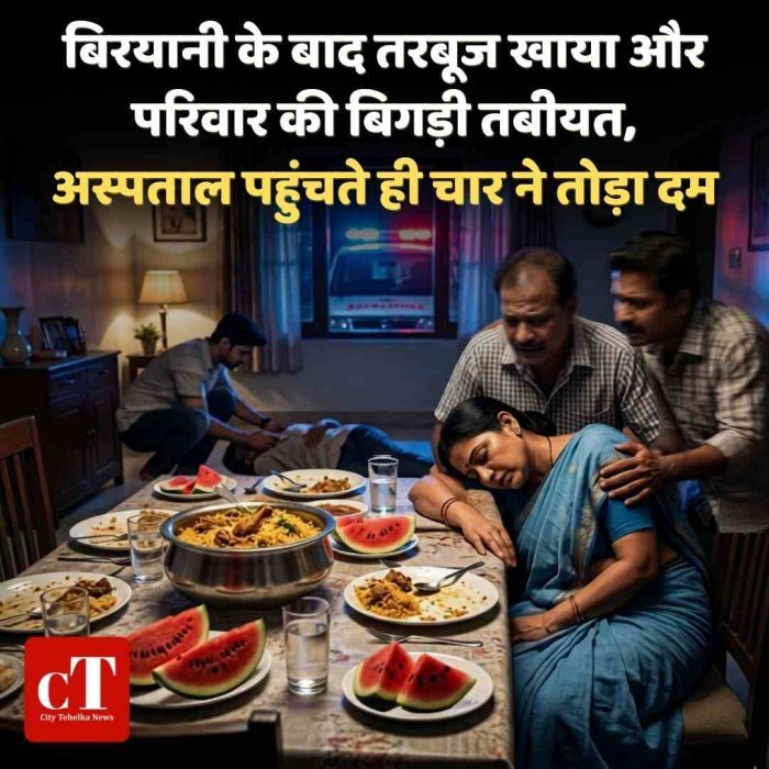 बिरयानी के बाद तरबूज खाया और परिवार की बिगड़ी तबीयत,  अस्‍पताल पहुंचते ही चार ने तोड़ा दम