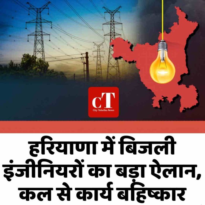 हरियाणा में बिजली इंजीनियरों का बड़ा ऐलान, कल से कार्य बहिष्कार