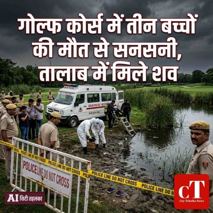 गोल्फ कोर्स में तीन बच्चों की मौत से सनसनी, तालाब में मिले शव