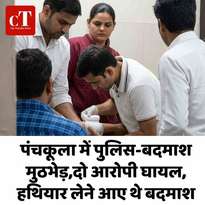 पंचकूला में पुलिस-बदमाश मुठभेड़,दो आरोपी घायल,हथियार लेने आए थे बदमाश