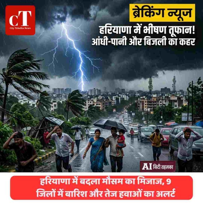 हरियाणा में बदला मौसम का मिजाज, 9 जिलों में बारिश और तेज हवाओं का अलर्ट