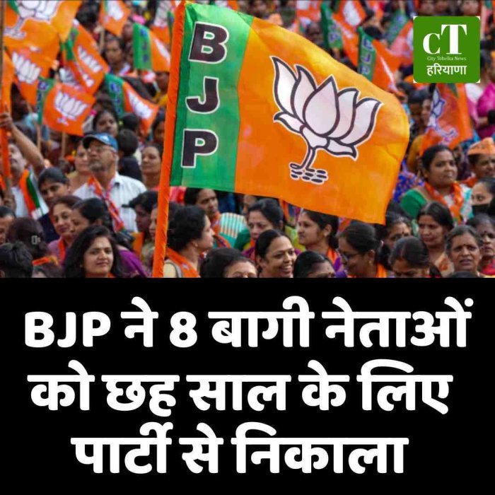 भाजपा ने पार्टी विरोधी गतिविधियों के लिए 8 बागी नेताओं को 6 साल के लिए पार्टी से बाहर निकाला