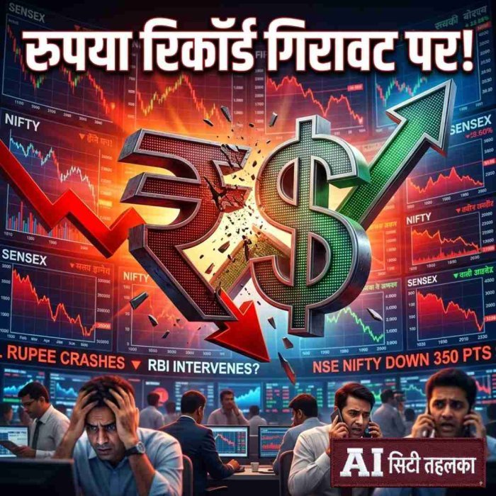 रुपये की ऐतिहासिक गिरावट, 95.23 पर पहुंचा नया निचला स्तर