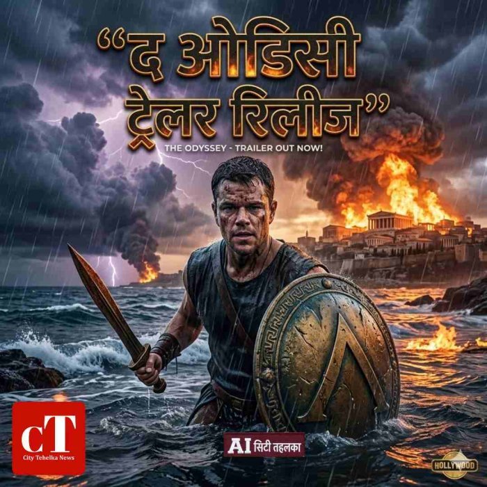 क्रिस्टोफर नोलन की फिल्म ‘द ओडिसी’ का दमदार ट्रेलर रिलीज  मैट डेमन बने ओडीसियस, ट्रोजन युद्ध के बाद की खतरनाक यात्रा दिखाई गई