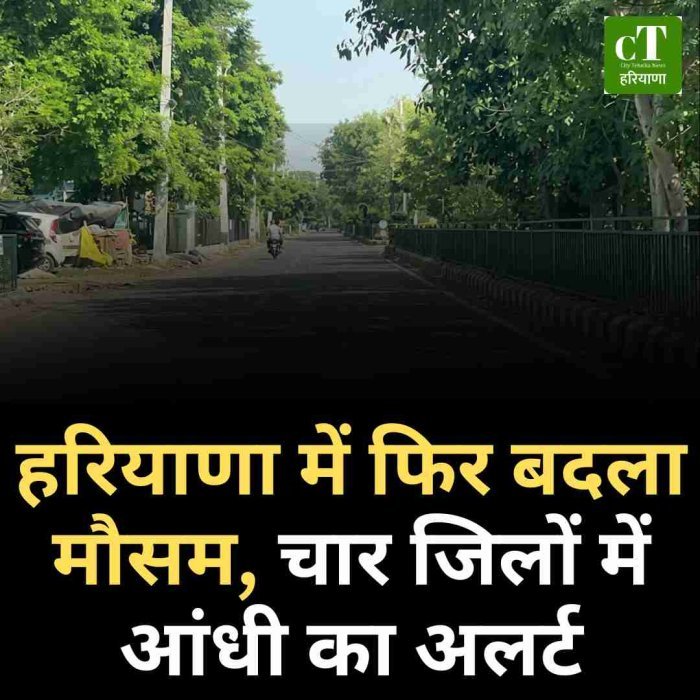 हरियाणा के 4 जिलों में धूलभरी आंधी और तेज हवाओं का यलो अलर्ट जारी