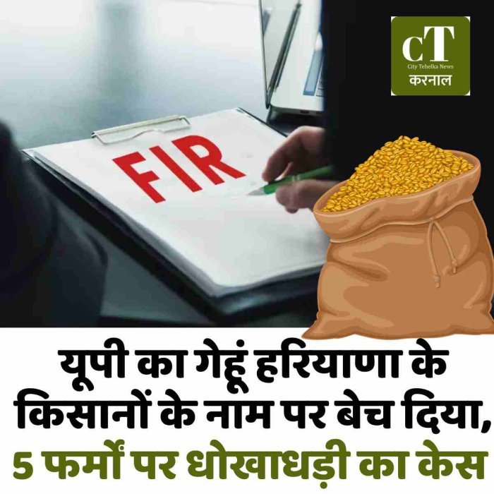 यूपी का गेहूं हरियाणा के किसानों के नाम पर बेच दिया, 5 फर्मों पर धोखाधड़ी का केस