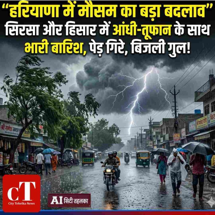 हरियाणा में बदला मौसम, कई जिलों में बारिश और तेज हवाओं का अलर्ट
