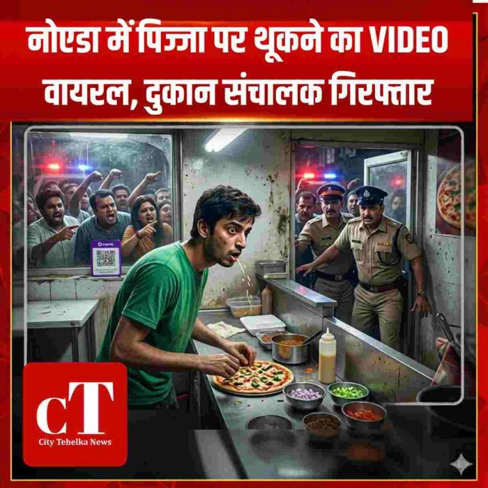 नोएडा में पिज्जा पर थूकने का VIDEO वायरल, दुकान संचालक गिरफ्तार