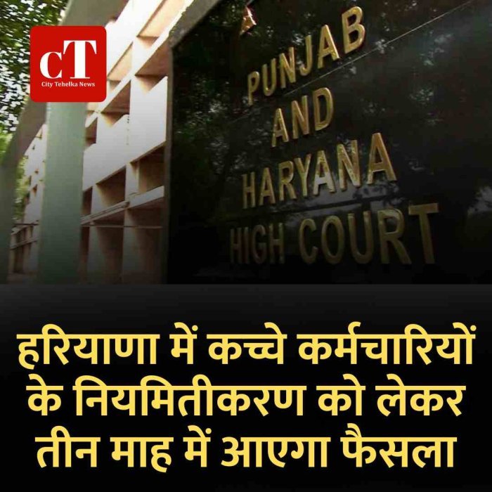 हरियाणा में कच्चे कर्मचारियों के नियमितीकरण को लेकर तीन माह में आएगा फैसला,हाई कोर्ट का बड़ा आदेश