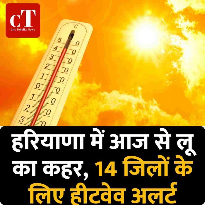 हरियाणा में आज से लू का कहर, 14 जिलों के लिए हीटवेव अलर्ट