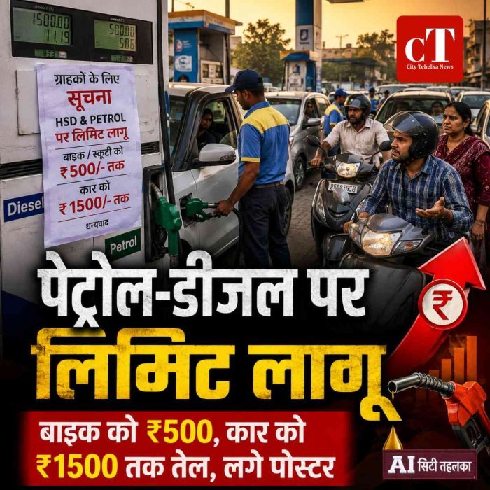 पेट्रोल-डीजल खरीद पर लिमिट लगाई!  बाइक-स्कूटी को ₹500 और कार को ₹1500 से ज्यादा नहीं मिलेगा; पंपों पर पोस्टर लगे