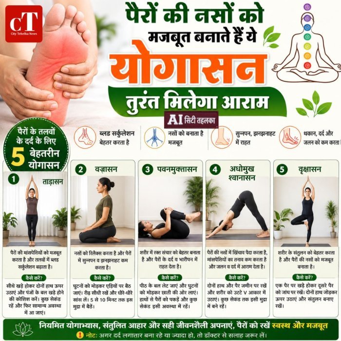 पैरों के दर्द, झनझनाहट और जलन में योगासन फायदेमंद साबित हो सकते हैं
