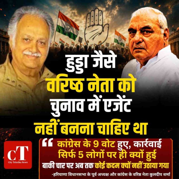 हुड्डा जैसे वरिष्ठ नेता को चुनाव में एजेंट नहीं बनना चाहिए था:कुलदीप शर्मा