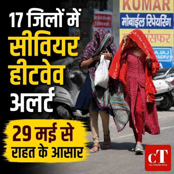 हरियाणा के 17 जिलों में सीवियर हीटवेव अलर्ट