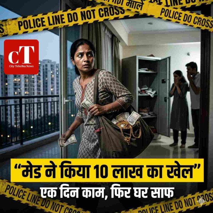 एजेंसी से रखी मेड 10 लाख के जेवर लेकर फरार