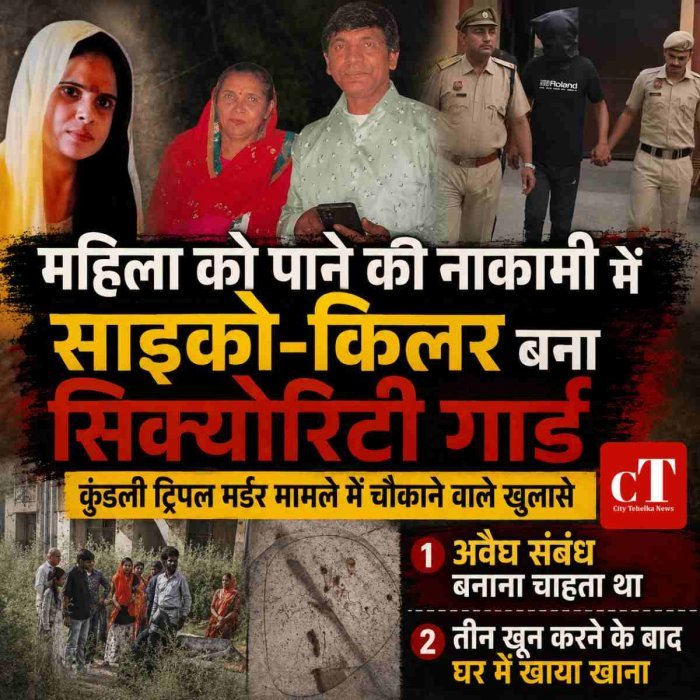 सोनीपत ट्रिपल मर्डर में सनसनीखेज खुलासा, महिला पर थी आरोपी की गलत नजर