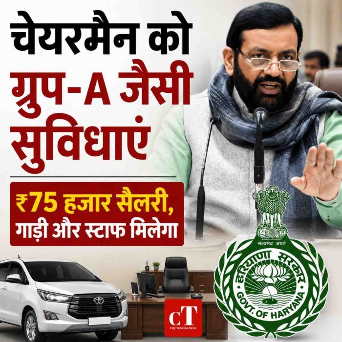 हरियाणा में चेयरमैन-वाइस चेयरमैन को ग्रुप-A जैसी सुविधाएं