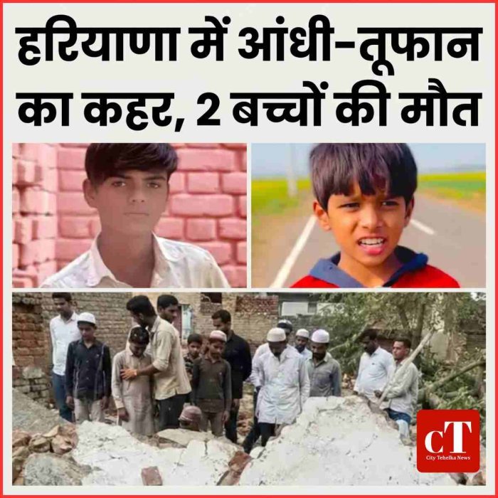 हरियाणा में आंधी-तूफान का कहर, 2 बच्चों की मौत