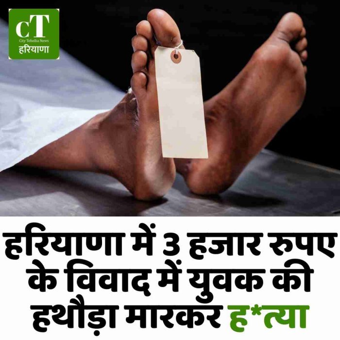 हरियाणा में 3 हजार रुपए के विवाद में युवक की हथौड़ा मारकर ह*त्या