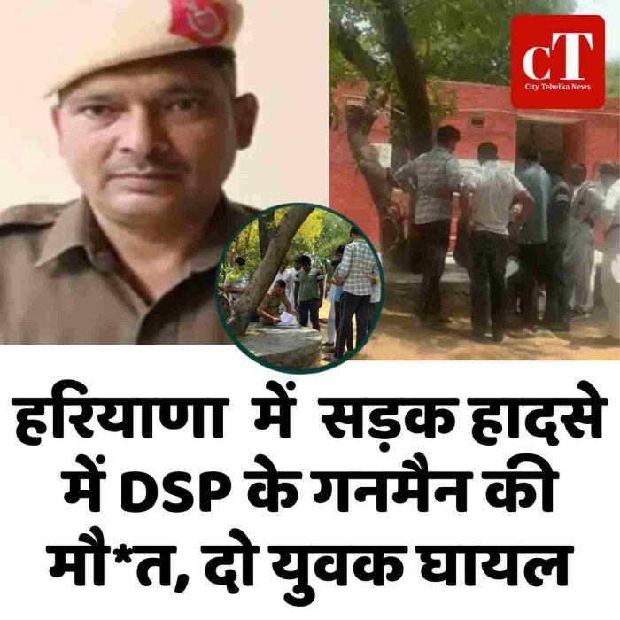 हरियाणा  में  सड़क हादसे में DSP के गनमैन की मौ*त, दो युवक घायल