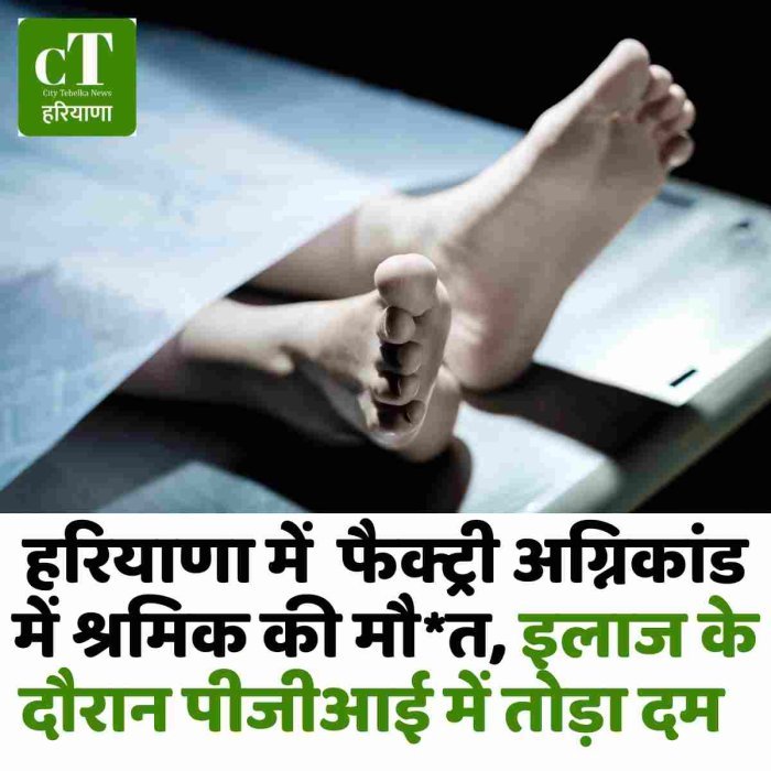 हरियाणा में  फैक्ट्री अग्निकांड में श्रमिक की मौ*त, इलाज के दौरान पीजीआई में तोड़ा दम