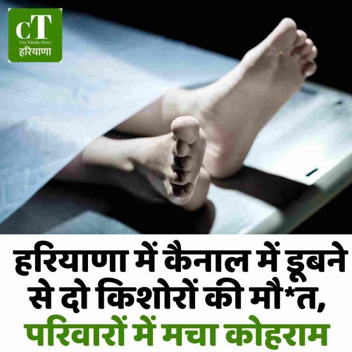 हरियाणा में कैनाल में डूबने से दो किशोरों की मौ*त, परिवारों में मचा कोहराम