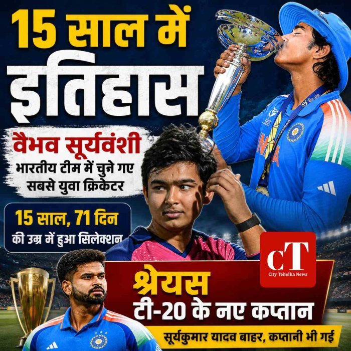 वैभव सूर्यवंशी भारतीय टीम में चुने गए सबसे युवा क्रिकेटर:15 साल, 71 दिन की उम्र में हुआ सिलेक्शन