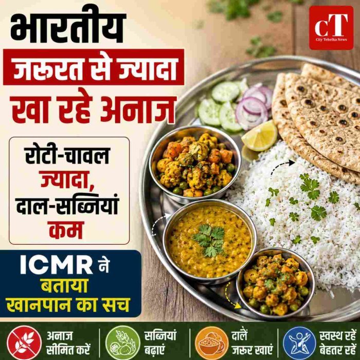 भारतीय  जरूरत से ज्यादा खा रहे अनाज रोटी-चावल ज्यादा, दाल-सब्जियां कम; ICMR ने बताया खानपान का सच