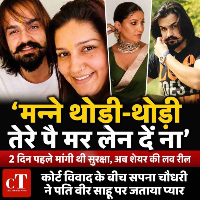 कोर्ट विवाद के बीच सपना चौधरी ने पति वीर साहू पर जताया प्यार