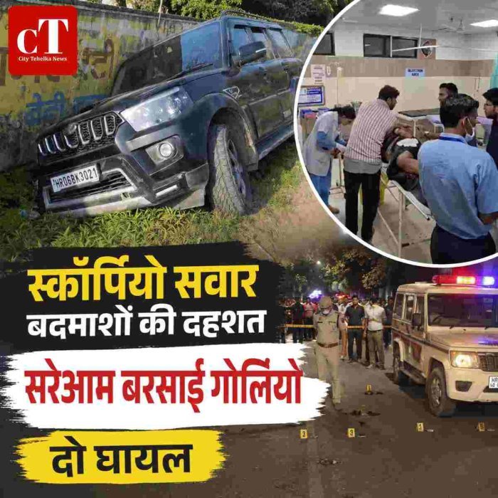 स्कॉर्पियो सवार बदमाशों की दहशत,सरेआम बरसाई गोलियां,दो घायल