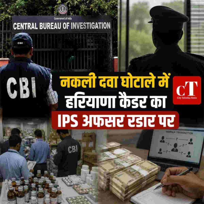 नकली दवा घोटाले में हरियाणा कैडर का IPS अफसर रडार  पर