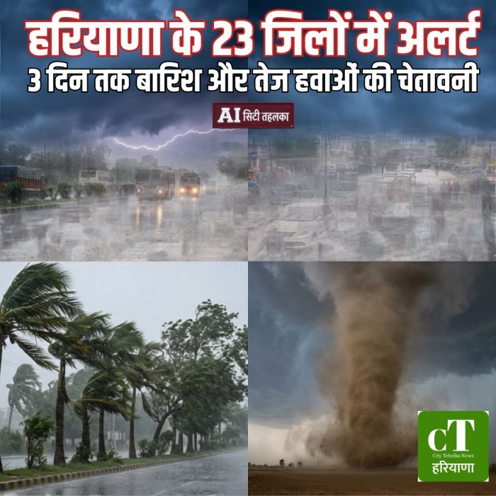 हरियाणा के सभी 23 जिलों में आंधी-बारिश का यलो अलर्ट जारी