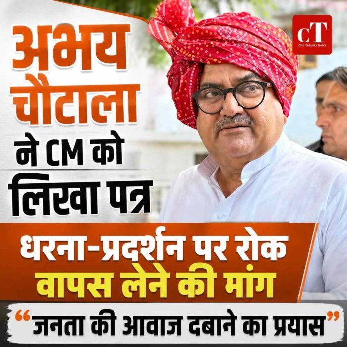 जनसभा और धरना-प्रदर्शन पर रोक हटाई जाए, अभय चौटाला ने CM नायब सैनी को लिखा पत्र