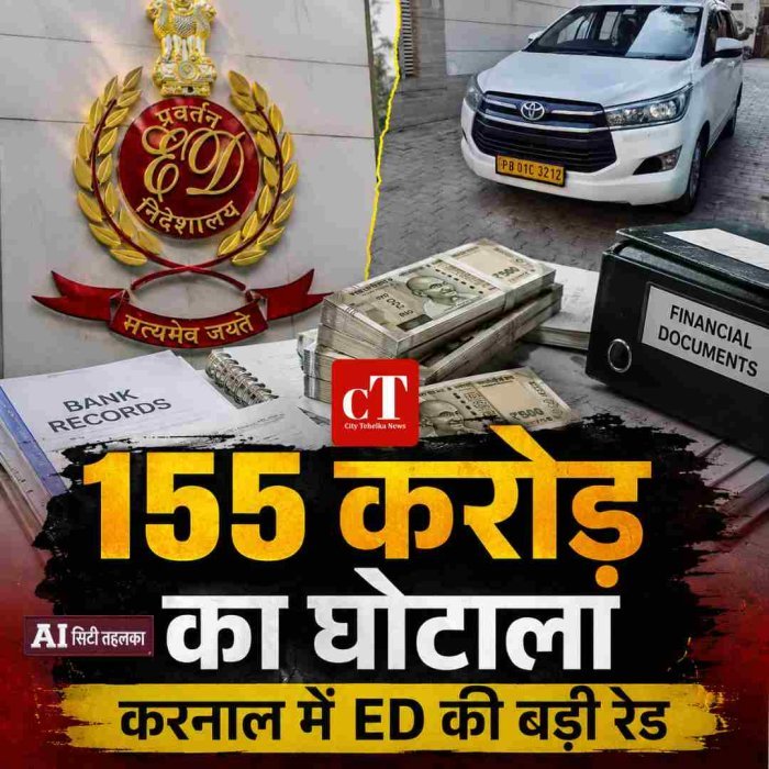 155 करोड़ रुपये के बैंक घोटाले में करनाल के कारोबारी पर ED की बड़ी कार्रवाई