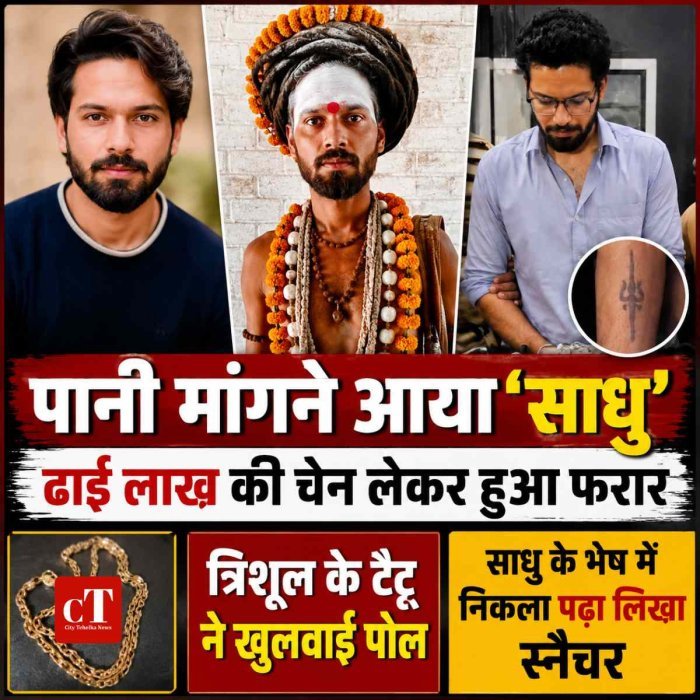 पानी मांगने आया 'साधु', 2.5 लाख की चेन लेकर हुआ फरार... त्रिशूल के टैटू ने खोल दी पोल, साधु के भेस में निकला पढ़ा लिखा आरोपी