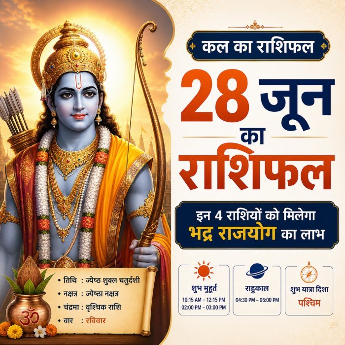 28 जून को चतुर्दशी तिथि, पूरे दिन रहेगा ज्येष्ठा नक्षत्र का प्रभाव