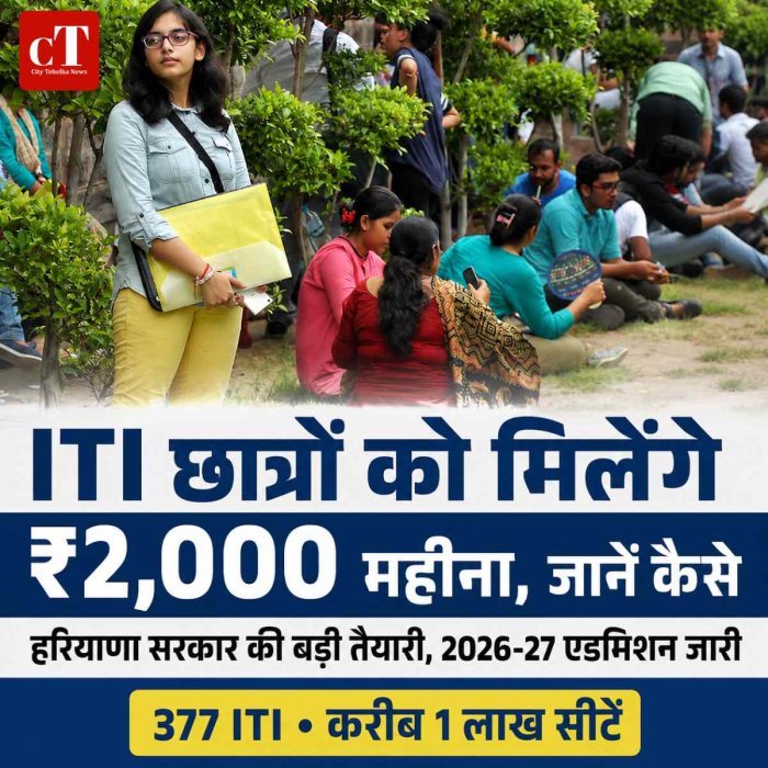 हरियाणा के ITI छात्रों को बड़ी राहत, अब हर महीने मिलेगा ₹2,000 वजीफा; 2026-27 एडमिशन जारी