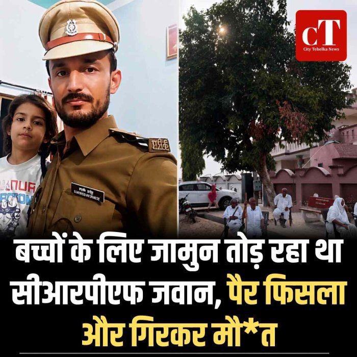 बच्चों के लिए जामुन तोड़ रहा था सीआरपीएफ जवान, पैर फ‍िसला और गिरकर मौत