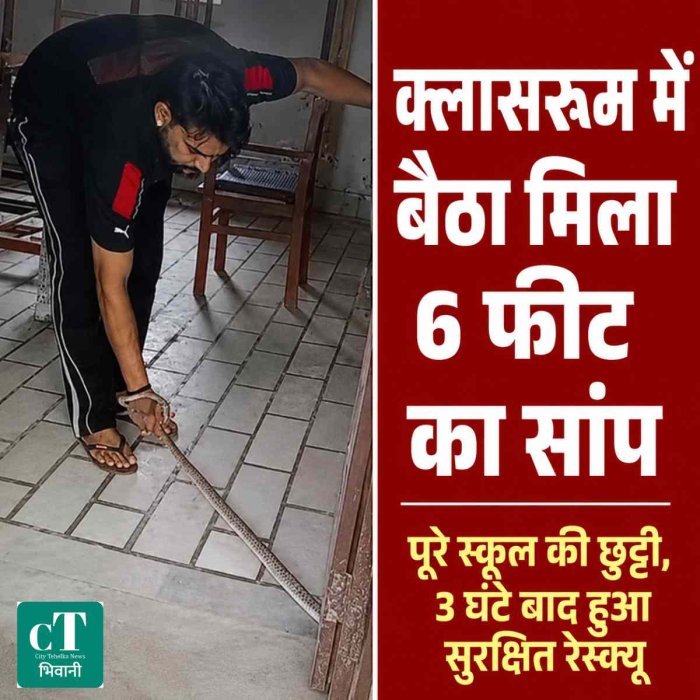 क्लासरूम में मिला 6 फीट लंबा सांप, पूरे स्कूल की करानी पड़ी छुट्टी