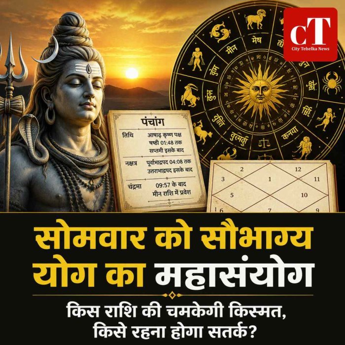 6 July 2026: सोमवार को सौभाग्य योग का महासंयोग,  इन राशियों की चमकेगी किस्मत या बढ़ेंगी मुश्किलें?
