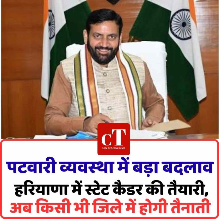 पटवारी व्यवस्था में बड़ा बदलाव: हरियाणा में स्टेट कैडर की तैयारी, अब किसी भी जिले में होगी तैनाती