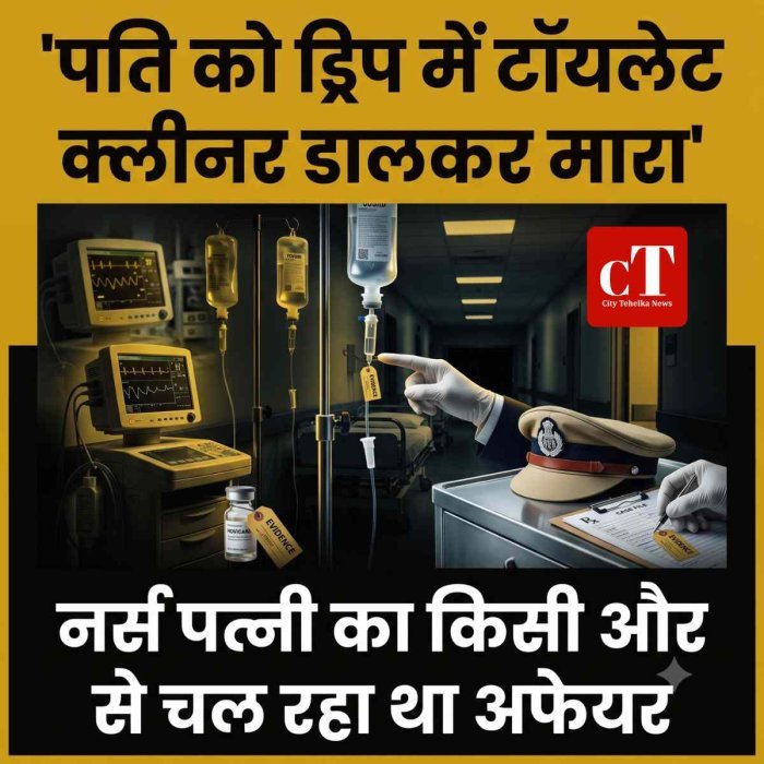 पति को ड्रिप में टॉयलेट क्लीनर डालकर मारा,  नर्स पत्‍नी का किसी और से चल रहा था अफेयर