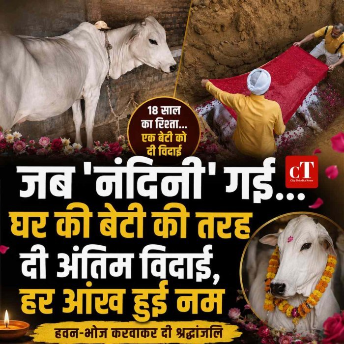 जब 'नंदिनी' गई... घर की बेटी की तरह दी अंतिम विदाई, हर आंख हुई नम