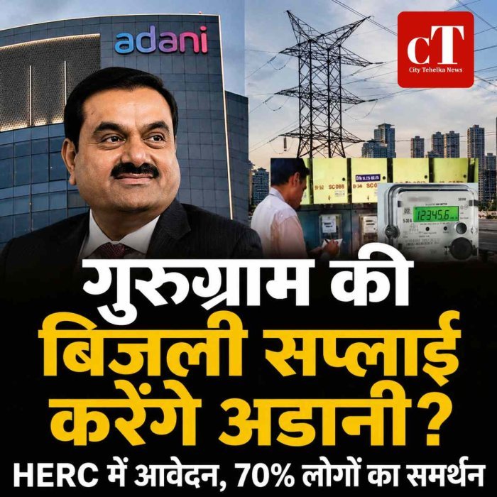 गुरुग्राम की बिजली सप्लाई में अडानी की एंट्री की तैयारी: HERC में आवेदन, 70% लोगों ने किया समर्थन