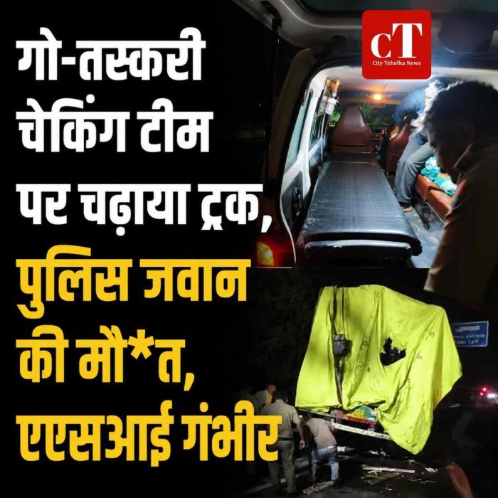 गो-तस्करी चेकिंग टीम पर चढ़ाया ट्रक,  पुलिस जवान की मौ*त, एएसआई गंभीर