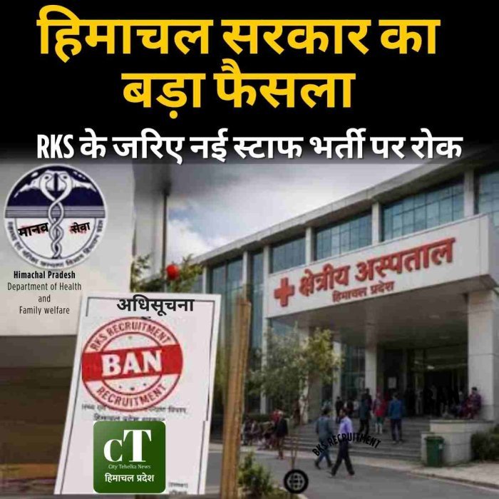 हिमाचल सरकार का बड़ा फैसला, RKS के जरिए नई स्टाफ भर्ती पर रोक