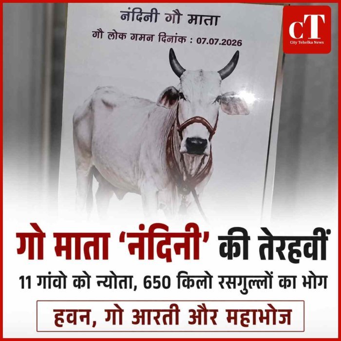 हरियाणा में गो माता से ऐसा प्रेम...गो माता ‘नंदिनी’ की तेरहवीं: 11 गांवों को न्योता, 650 किलो रसगुल्लों का भोग- हवन, गो आरती और महाभोज
