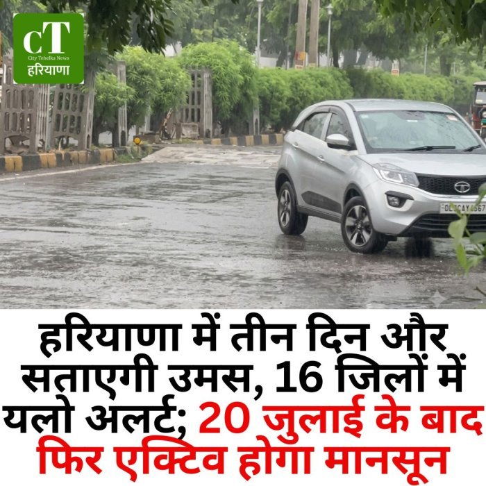 हरियाणा के 16 जिलों में उमस और गर्मी को लेकर यलो अलर्ट जारी।