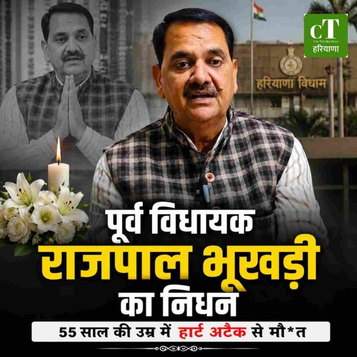 पूर्व विधायक राजपाल भूखड़ी का निधन, 55 साल की उम्र में हार्ट अटैक से मौ*त