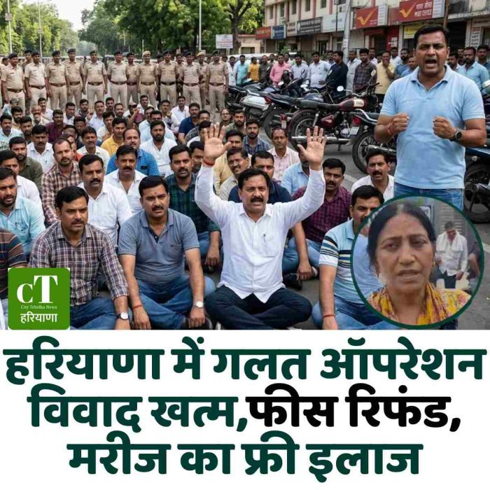 हरियाणा में गलत ऑपरेशन विवाद खत्म,फीस रिफंड, मरीज का फ्री इलाज
